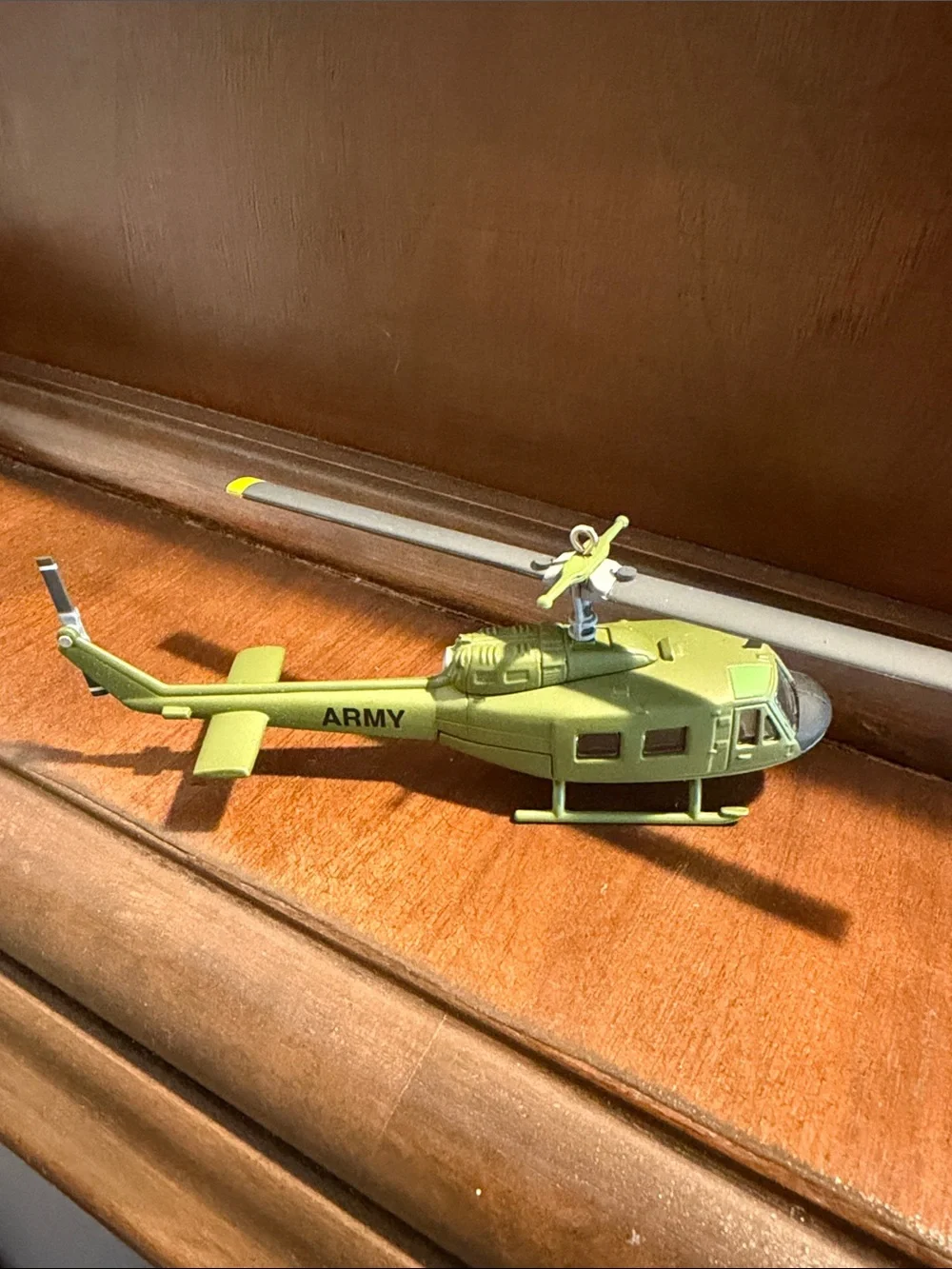 Hallmark green Army Huey helicopter keepsake ornament